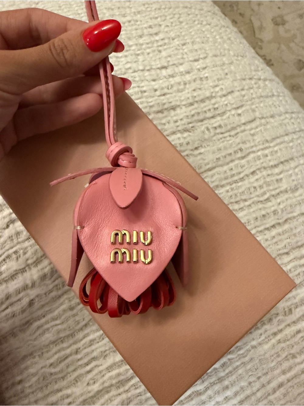 Miu Miu Pink Pink Leather Flower Trick
